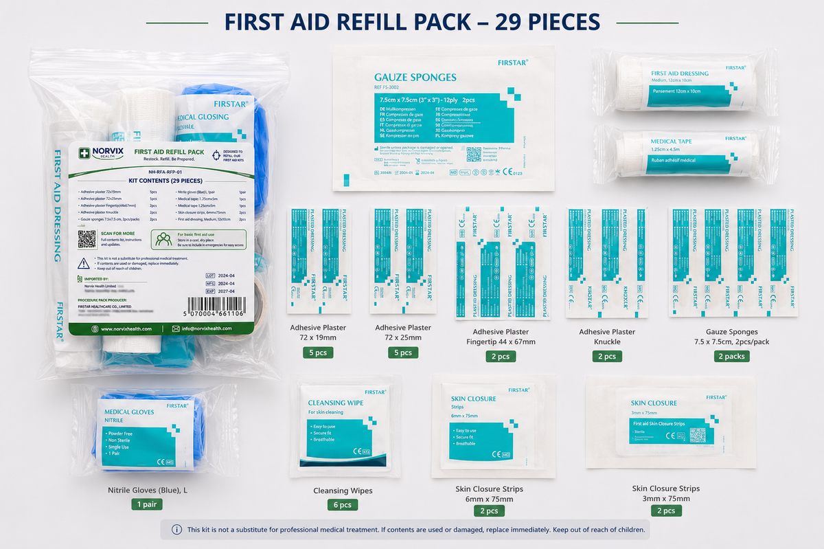 Norvix Health First Aid Refill Pack (29 Pieces)