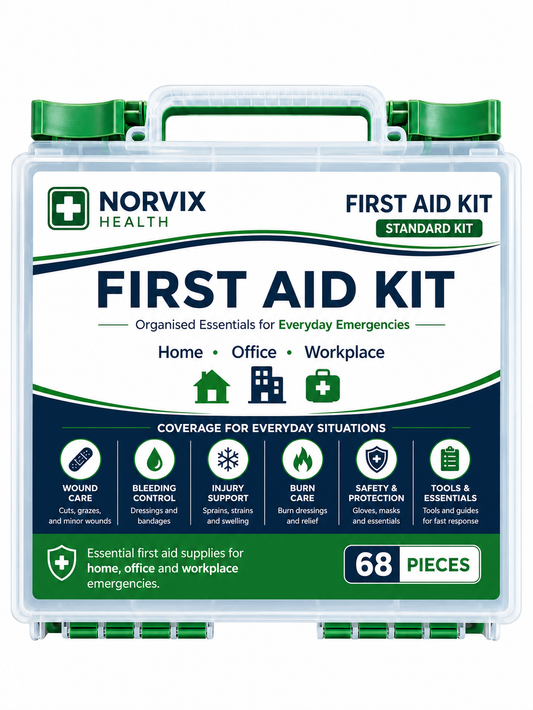 Norvix Health Standard First Aid Kit + Refill Pack Bundle