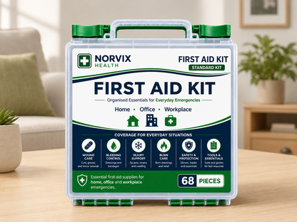 Norvix Health Standard First Aid Kit + Refill Pack Bundle