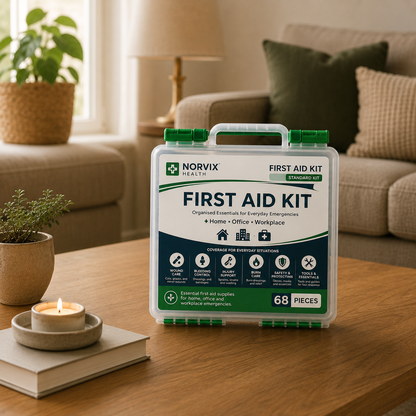 Norvix Health First Aid Kit – Standard Kit (68 Pieces)