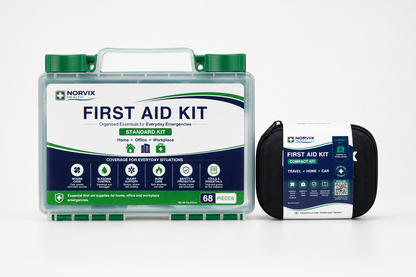 Norvix Health First Aid Kit Bundle – Standard & Compact Emergency Kits for Home, Car & Travel