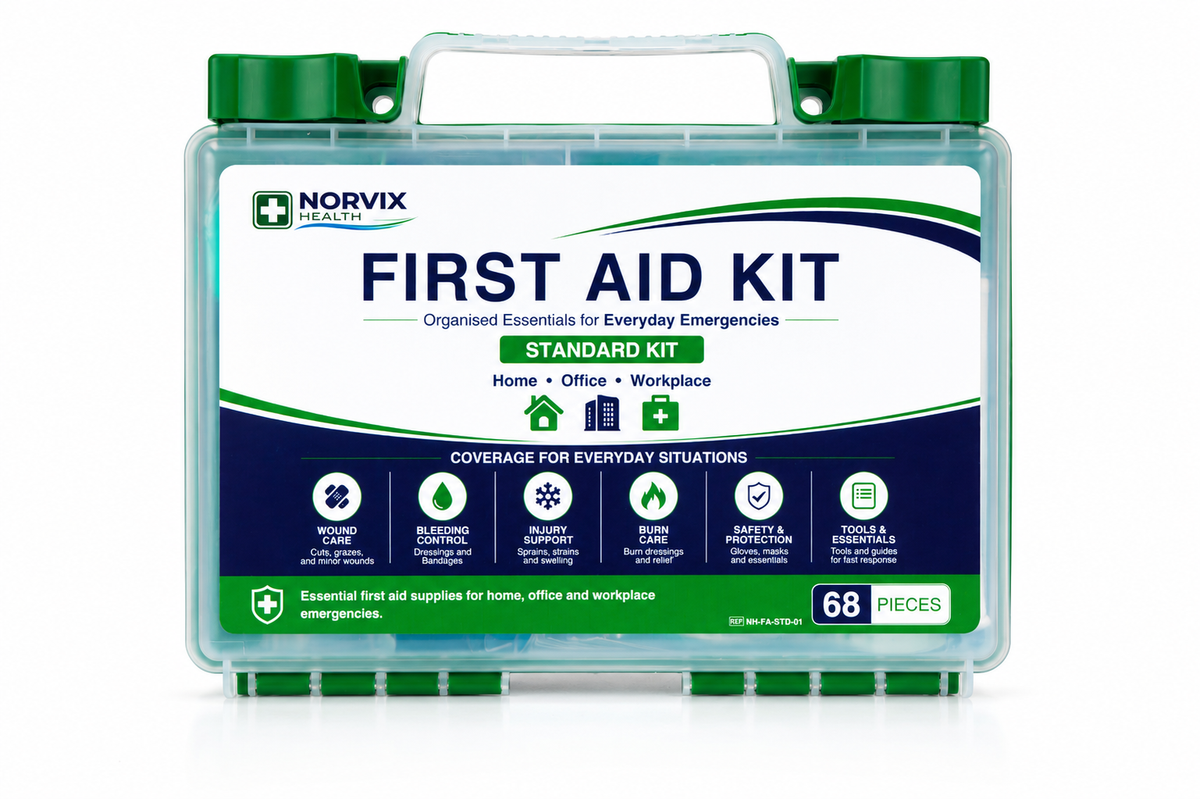 Norvix Health First Aid Kit – Standard Kit (68 Pieces)