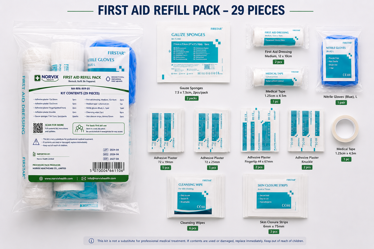 Norvix Health First Aid Refill Pack (29 Pieces)